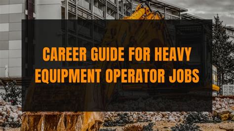 No experience heavy equipment operator jobs.  The role typically require...
