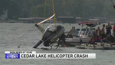 No injuries reported after helicopter crashes into Cedar Lake