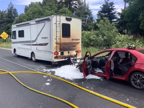 No injuries to occupants, dog after car fire on Hwy 17 in Campbell: officials
