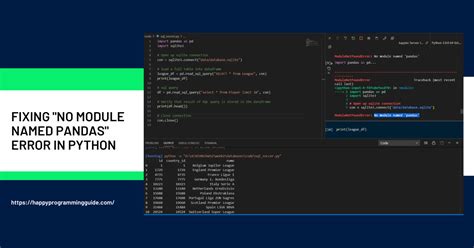No module named pandas python3.  Since pandas is not included with the standard Python...