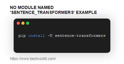 No module named sentence_transformers. SentenceTransformers is a Python framework for state-of-the-art sentence, text and image embeddings. The initial work is described in our paper Sentence-BERT: Sentence … 