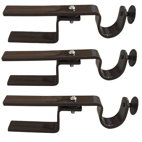 Fits 1.25" head rail (See XL Version for larger headrails or Mini Version for Mini Blinds) Adjustable. Includes Double Sided Non-Slip Strip. No Brackets to screw in the wall. No drill curtain rod bracket design. Fits 1 inch curtain rod. Set of 2 or 3 Brackets. 4 Colors Available - Brown, Satin Nickel, Black, and White..