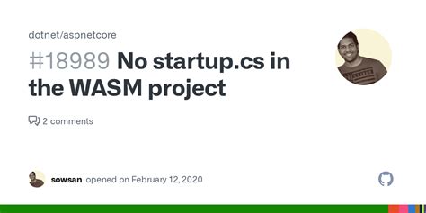 No startup.cs in the WASM project #18989 - Github