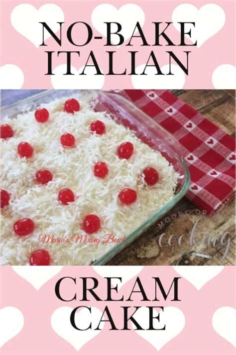 No-Bake Italian Cream Cake - Moore or Less Cooking