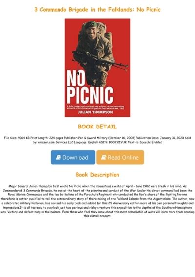 Download No Picnic A Fully Revised And Updated New Edition Of The Bestselling Account Of 3 Commando Brigade In The Falklands War 1982 By Julian Thomson