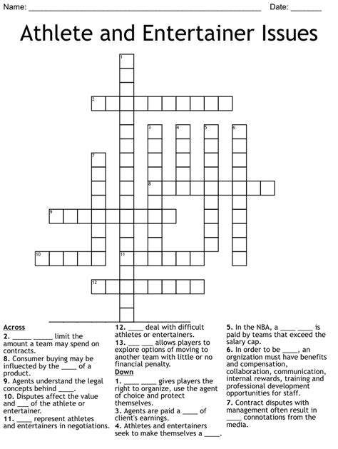 Athlete's representative NYT Crossword Clue. We've solved a crossword clue called "Athlete's representative" from The New York Times Mini Crossword for you! The New York Times mini crossword game is a new online word puzzle that's really fun to try out at least once! Playing it helps you learn new words and enjoy a nice puzzle.. 
