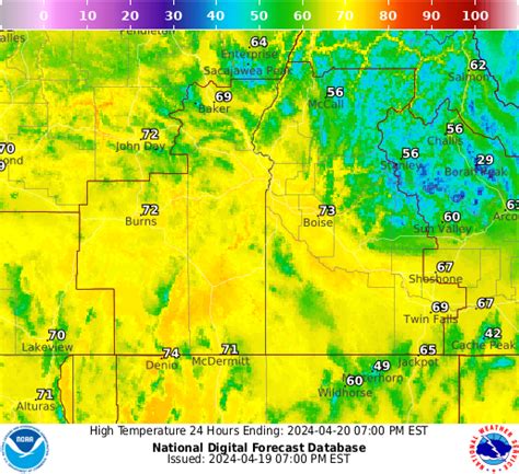 Noaa boise weather. Graphical Forecasts. Weather.gov - National Digital Forecast Database Graphical Forecasts. This graphical forecast page is planned to be replaced by the map viewer now experimentally available at digital.mdl.nws.noaa.gov. 
