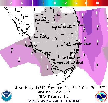Noaa marine forecast miami fl. High: 83 °F. Saturday. Night. SE 9kt. Low: 75 °F. High and low forecast temperature values represent air temperature. Associated Zone Forecast which includes this point. Last Update: 2:02 am EDT Apr 17, 2024. Forecast Valid: 3am EDT Apr 17, 2024-6pm EDT Apr 23, 2024. 