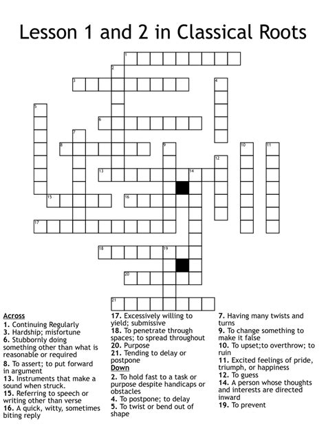 Nobelist root crossword. Are you looking for a fun and engaging way to challenge your mind? Look no further than free printable crosswords for adults. These puzzles not only provide hours of entertainment,... 