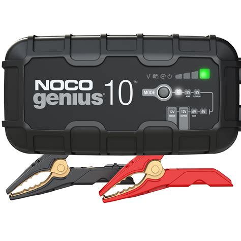Noco battery charger. An 26-amp industrial-grade onboard battery charger for 36-volt lead-acid and lithium-ion batteries from 55-425Ah, including flooded, gel, AGM, deep-cycle, and maintenance-free. A high-efficiency battery charger with power factor correction - rated at 92%- with precision die-casted aluminum enclosure for superior airflow and durability - … 
