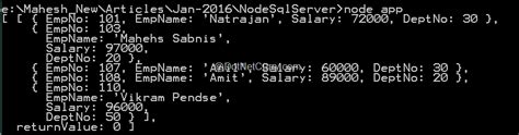 Node js sql server stored procedure.  I am using the node-mssql library....