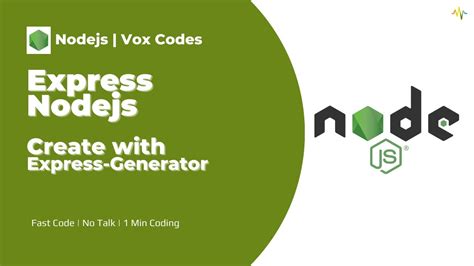 Nodejs Create Express app with ExpressGenerator Fast Code No