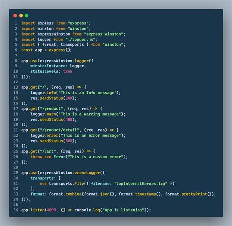 Nodejs logging.  They help you track errors in the application, discover performance op...