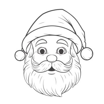 Noel Baba Yüz Boyama Sayfası, Noel Sakalı Taslağı çizim .