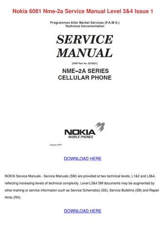 Nokia 6081 nme 2a service manual level 3 4 issue 1. - Manual of contract documents for highway works vol 2 notes.