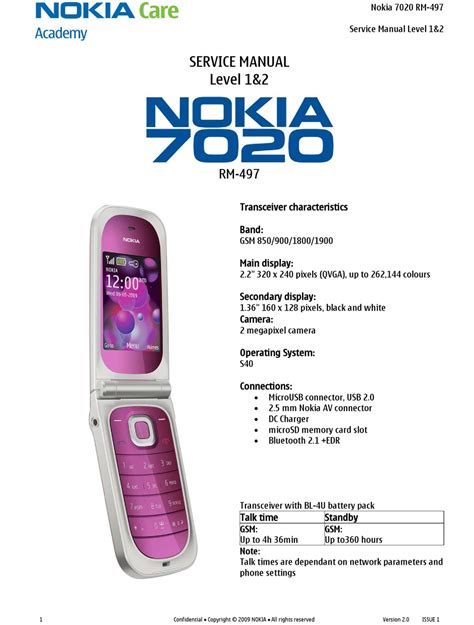 Nokia 7020 service manual and schematics download. - Zagadnienia prawne rybactwa śródla̧dowego w polsce..