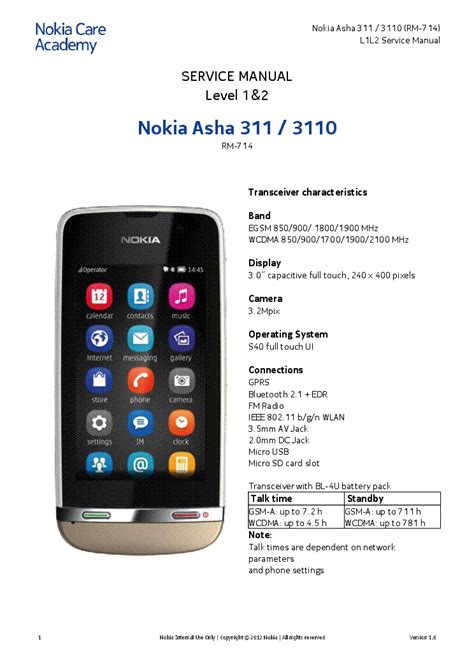 Nokia asha 311 manual de usuario. - Le guide des super grands parents.