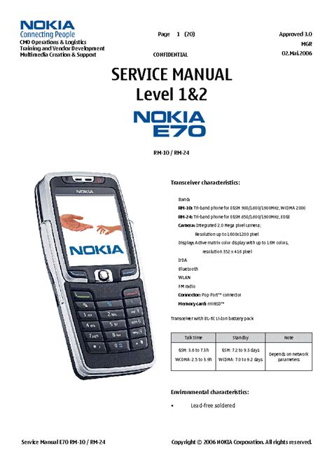 Nokia e70 rm 10 rm 24 service manual. - Kunst van de 20e i.e. twintigste eeuw.
