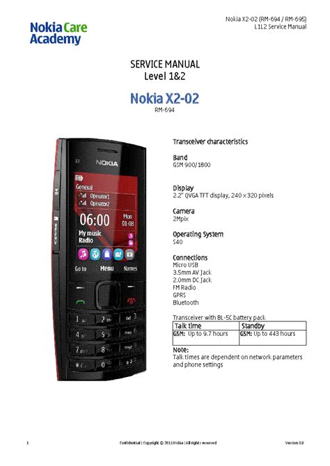 Nokia x2 02 rm 694 service manual l1l2. - Holt mcdougal literature language handbook grade 12 answers.