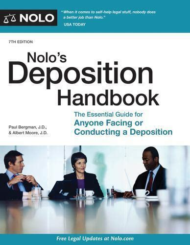 Download Nolos Deposition Handbook The Essential Guide For Anyone Facing Or Conducting A Deposition By Paul Bergman