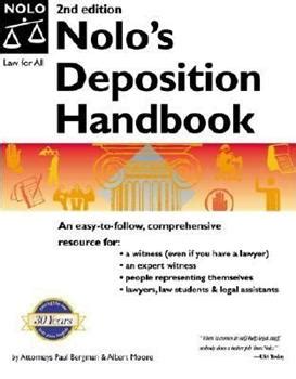 Read Online Nolos Deposition Handbook By Paul Bergman