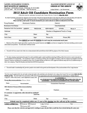 Nomination Form - Laurel Highlands Council