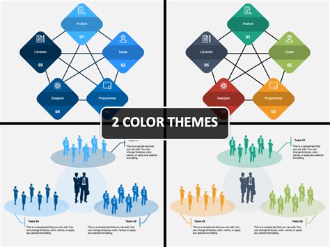 Non Hierarchical Org Chart PowerPoint Template PPT Slides SketchBubble