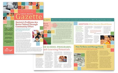 Non Profit Association For Children Newsletter Template Word Publisher