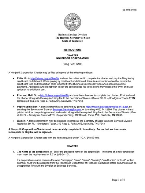 Non Profit Charter Examples