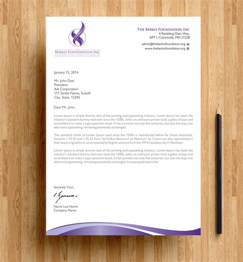 Non Profit Letterhead Templates Design Examples