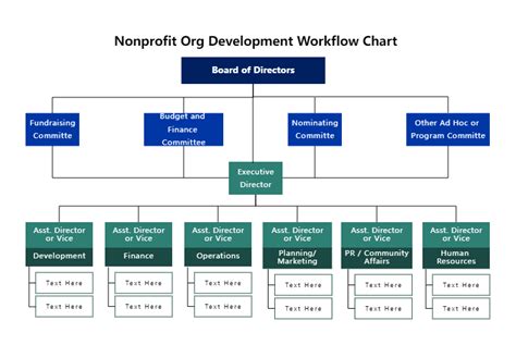 Non Profit Organization Development Org Chart EdrawMax Templates