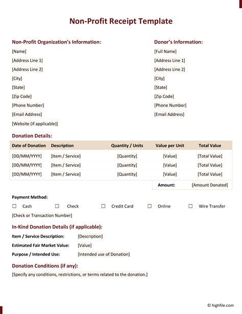 Non Profit Receipt Template Word Pretty Receipt Forms