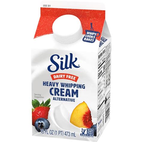 Non dairy heavy whipping cream. Silk Dairy Free Heavy Whipping Cream Alternative - 16 Fl. Oz. ... Dairy free. Gluten-free. Keto friendly (Not intended for medical use. If on a medically- ... 
