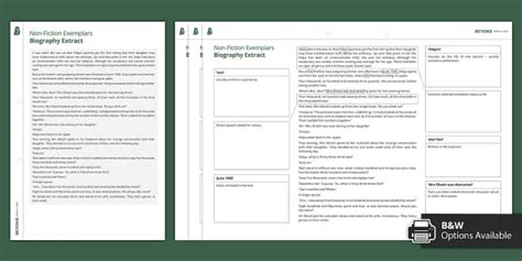 Non fiction biography example