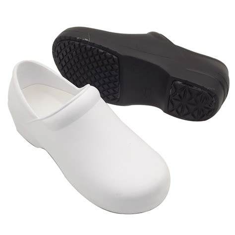 Non slip chef shoes. Premium Kitchen Chef Shoes, Garden Work Clog Non Slip Oil/Water Resistant for Garden Hospital Restaurant Work Shoes Black (Adult, Men, 10, Numeric, US Footwear Size System, Medium) $3999. Was: $49.99. Save $5.00 with coupon. FREE delivery Wed, Mar 6. Or fastest delivery Tomorrow, Mar 3. 