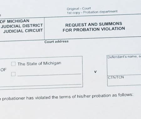Non technical probation violation michigan.  Inform the probationer of the maximum possible ja...