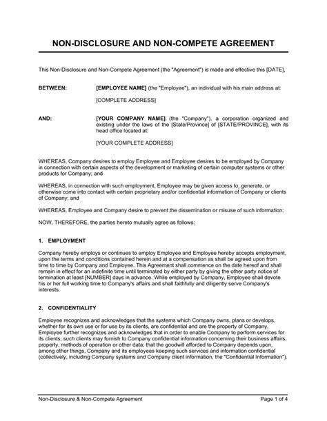 NonDisclosure and Agreement Template by BusinessinaBox™