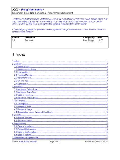 NonFunctional Requirements Document Template1 Web Service Usability