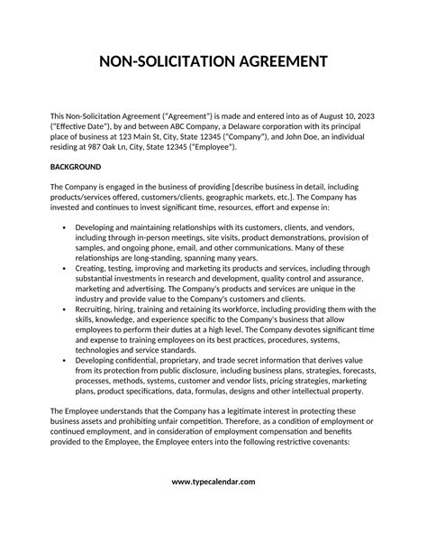 NonSolicitation Agreement How to write a NonSolicitation Agreement
