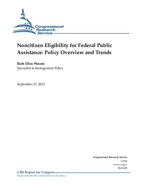 Noncitizen Eligibility for Federal Public Assistance: Policy …