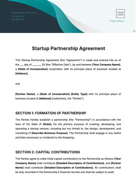 Nonequity Partnership Agreement Template