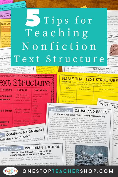 Nonfiction Text Structures Worksheet Printable Calendars AT A GLANCE