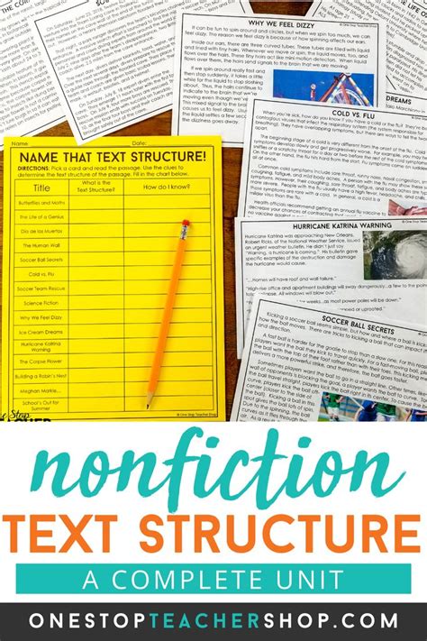 Nonfiction Text Structures Worksheet db excel com