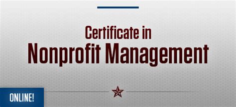 Nonprofit Management Graduate Certificate, Bush School