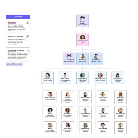 Nonprofit org chart example (organizational chart)