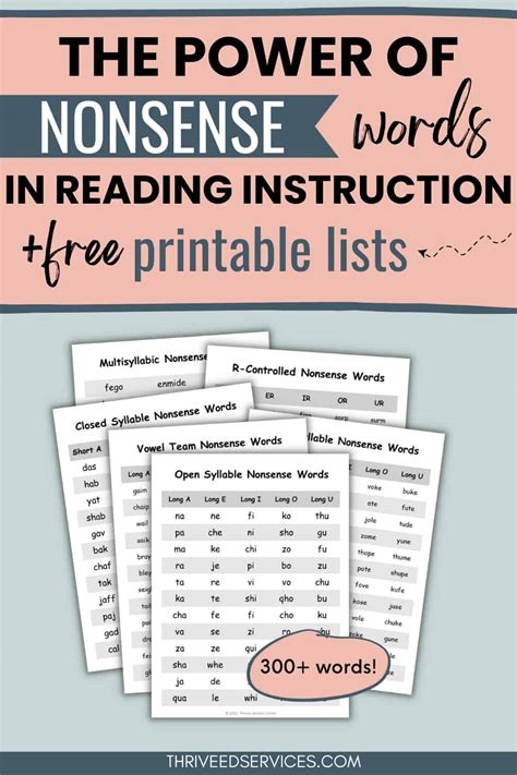 Nonsense Words in Reading Instruction Tips & FREE Printables!