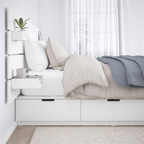 Each headboard includes 2 shelves (12x10x4") and 2 boxes (9&189;x4x4"). . Nordli