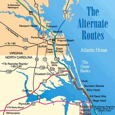 Driving Directions to Corolla, NC: From Norfolk, VA (2 hours) Take I-464 S for 6 miles toward Chesapeake; Merge onto VA-168 S for 16 miles; Continue onto NC-168 S for 18 miles; Continue onto US-158 E for 29 miles; Use the left 2 lanes to turn left onto NC-12 N for 21 miles;. 