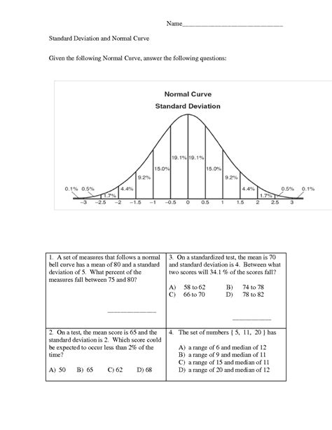 Normal Distribution Worksheet With Answers Pdf primitiveinspire