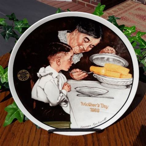 Beautiful Mothers Day Plate - 1987 - Featuring the painting Grandmas Surprise by Norman Rockwell Plate Number: 11386 F of the only limited edition of Grandmas Surprise by Norman Rockwell, the twelfth in the annual series for Mothers Day. Certified by the Rockwell Society of America and granted the. 